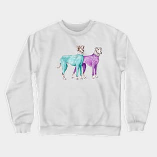 Fashionable Greyhounds Ready for Winter Crewneck Sweatshirt